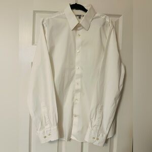 EXPRESS IMX Classic White Men’s Long sleeve, button front shirt EUC 🍃 Sz:XL